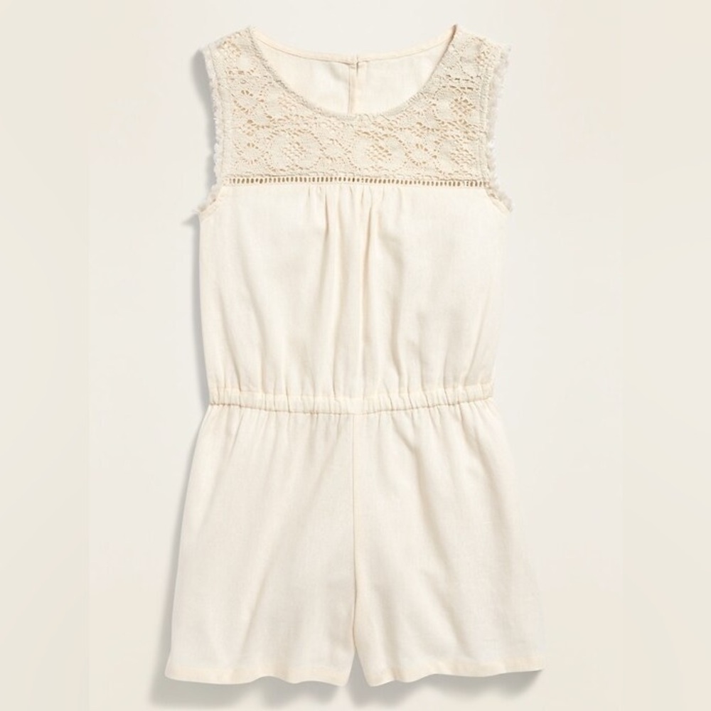 Old Navy Cream Sleeveless Romper Girls 10-12